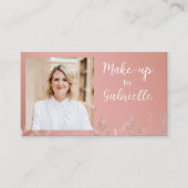 Carte De Visite Code QR de photo boho rose poussiéreuse botanique (Devant)