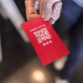 Carte De Visite Code QR de photo d'affaires rouge moderne