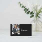 Carte De Visite Code QR de photo d'agent immobilier professionnel (Debout devant)