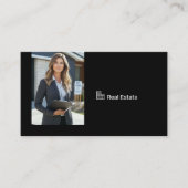 Carte De Visite Code QR de photo d'agent immobilier professionnel (Devant)