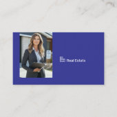 Carte De Visite Code QR de photo d'agent immobilier professionnel (Devant)