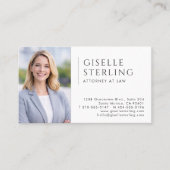 Carte De Visite Code QR de photo d'avocat (Devant)