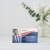 Carte De Visite Code QR de photo de campagne électorale (Debout devant)