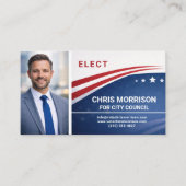 Carte De Visite Code QR de photo de campagne électorale (Devant)