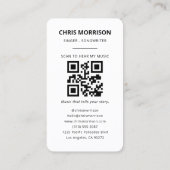 Carte De Visite Code QR de photo de chanteur-compositeur (Dos)