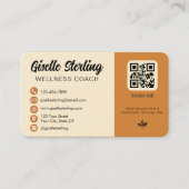 Carte De Visite Code QR de photo de coach en bien-être (Devant)