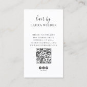 Carte De Visite Code QR de photo de coiffeur moderne (Dos)