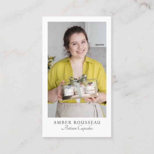 Carte De Visite Code QR de photo de fabricant de Cupcake (Devant)