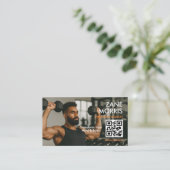 Carte De Visite Code QR de photo de l'entraîneur de force (Debout devant)