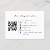 Carte De Visite Code QR de photo de location de vacances Boho Reso (Dos)