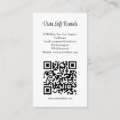 Carte De Visite Code QR de photo de maison d'hôtes de location de  (Dos)