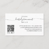 Carte De Visite Code QR de photo de monogramme de script de salon  (Dos)