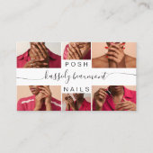 Carte De Visite Code QR de photo de monogramme de script de salon  (Devant)