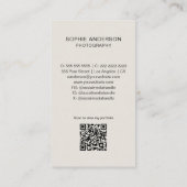 Carte De Visite Code QR de photo de photographe à monogramme moder (Dos)