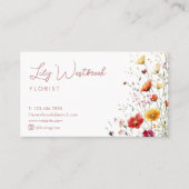 Carte De Visite Code QR de photo de script de fleur sauvage à l'aq (Devant)