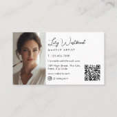 Carte De Visite Code QR de photo de script floral de fleur sauvage (Dos)