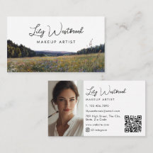 Code QR de photo de script floral de fleur sauvage