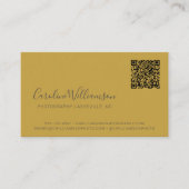 Carte De Visite Code QR de photo de script gris jaune moderne pers (Devant)