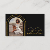 Carte De Visite Code QR de photo de script moderne élégant Photogr (Devant)