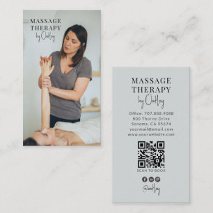 Carte De Visite Code QR de photo de thérapeute de massage