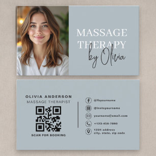 Carte De Visite Code QR de photo de thérapeute de massage