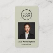 Carte De Visite Code QR de photo d'employé moderne (Devant)