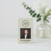 Carte De Visite Code QR de photo d'employé moderne (Debout devant)