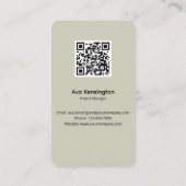 Carte De Visite Code QR de photo d'employé moderne (Dos)
