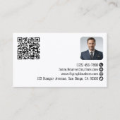 Carte De Visite Code QR de photo d'employé professionnel Pilote de (Dos)