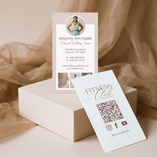 Carte De Visite Code QR de photo d'entraîneur personnel de fitness