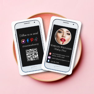 Carte De Visite Code QR de photo des médias sociaux sur smartphone