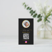 Carte De Visite Code QR de photo d'influenceur de tresses de cheve (Debout devant)