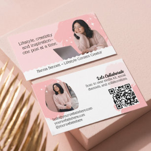 Carte De Visite Code QR de photo d'influenceur des médias sociaux