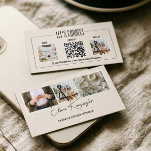 Carte De Visite Code QR de photo d'influenceur Instagram de mode m