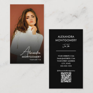 Carte De Visite Code QR de photo d'influenceur sur les médias soci