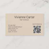 Carte De Visite Code QR de photo d'ongle de script rose fuchsia ch (Dos)