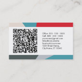 Carte De Visite Code QR de photo géométrique Abstraite moderne (Dos)
