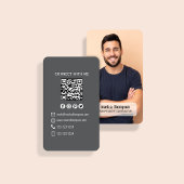 Carte De Visite Code QR de Photo Moderne Connectez-vous Avec Moi M