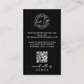 Carte De Visite Code QR de photo noire Logo de script Vertical (Dos)