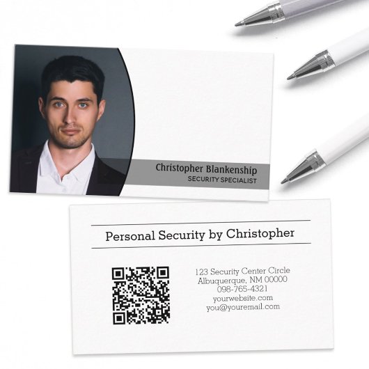 Carte De Visite Code QR de photo ovale personnalisé pour la sécuri