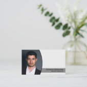 Carte De Visite Code QR de photo ovale personnalisé pour la sécuri (Debout devant)