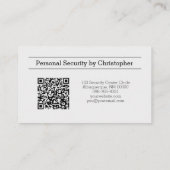 Carte De Visite Code QR de photo ovale personnalisé pour la sécuri (Dos)