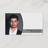 Carte De Visite Code QR de photo ovale personnalisé pour la sécuri (Devant)