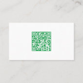 Carte De Visite Code QR de photo personnalisée Green Security Prof (Dos)
