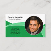 Carte De Visite Code QR de photo personnalisée Green Security Prof (Devant)
