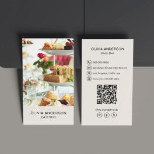 Carte De Visite Code QR de photo pour les réseaux sociaux de cater