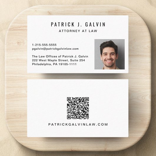 Carte De Visite Code QR de photo professionnelle