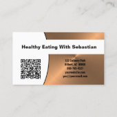 Carte De Visite Code QR de photo professionnelle Chef Faux Copper (Dos)