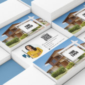 Carte De Visite Code QR de photo professionnelle de l'immobilier