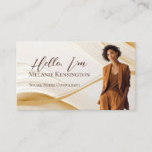 Carte De Visite Code QR de photo professionnelle en agate de luxe (Devant)